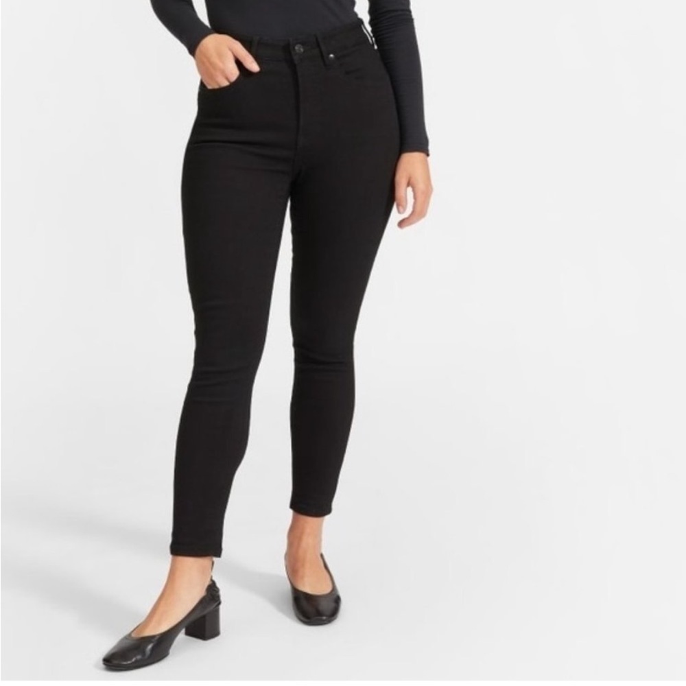 Everlane The Curvy High Rise Skinny Jeans Black Womens 23